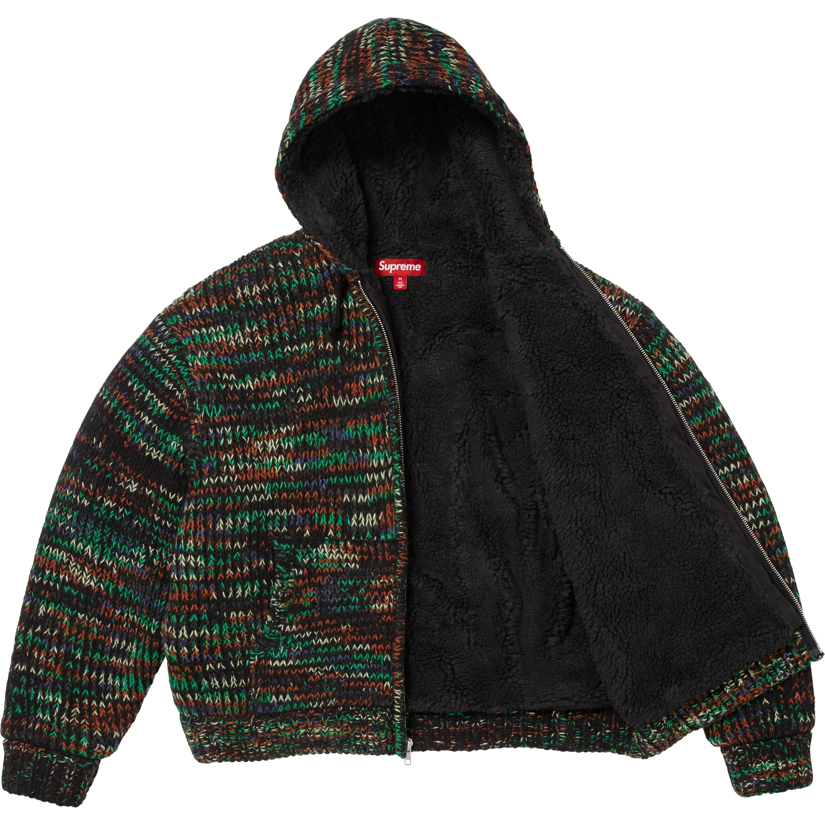Faux Shearling Lined Zip Up Hooded Sweater view 19